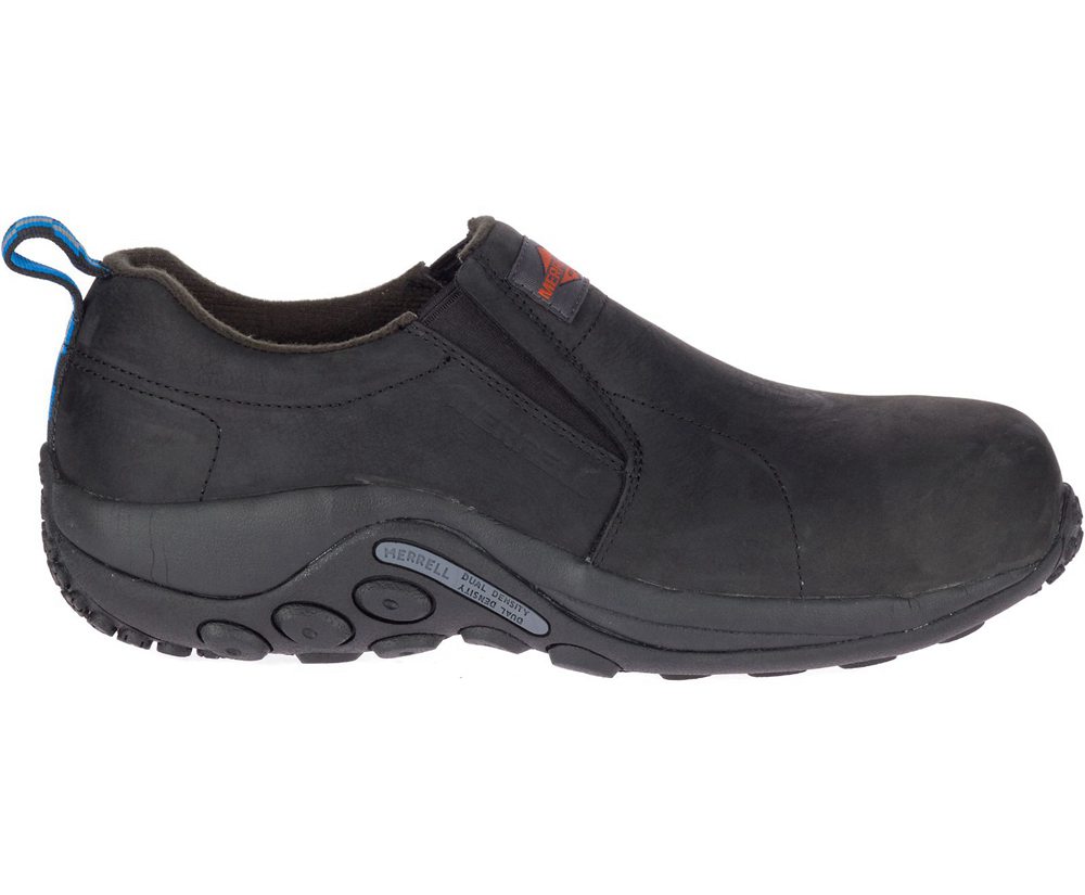 Merrell Slip Ons Black - Jungle Moc Leather Comp Toe - Mens 12SJMRUTH